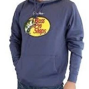 Bass Pro Shops Men's Blue Hoodie with Yellow Logo